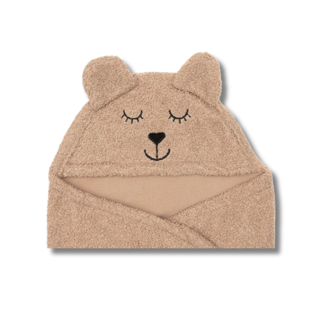 Couverture portefeuille bouclé Bear - Biscuit