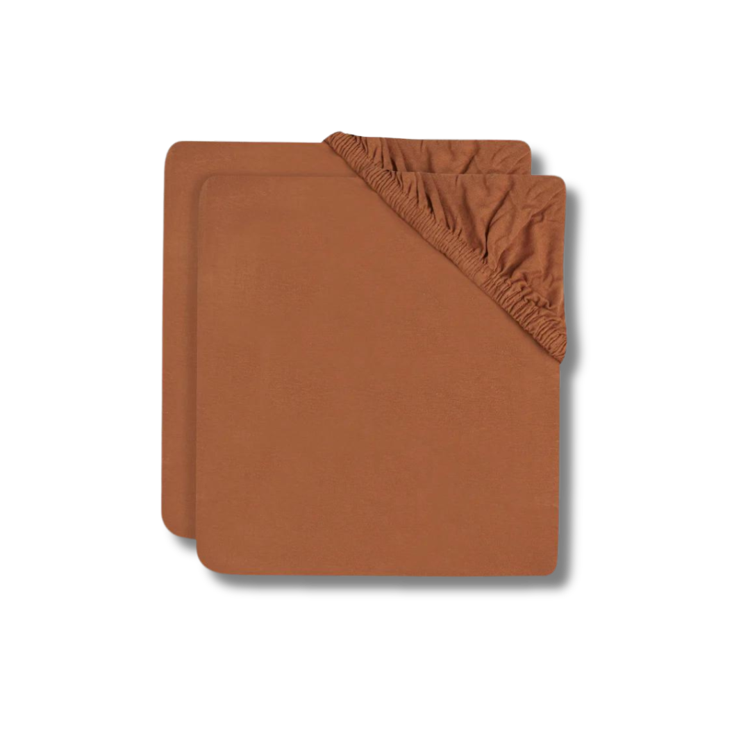 Drap-housse jersey - Caramel (Lot de 2)