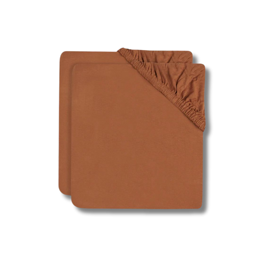 Drap-housse jersey - Caramel (Lot de 2)