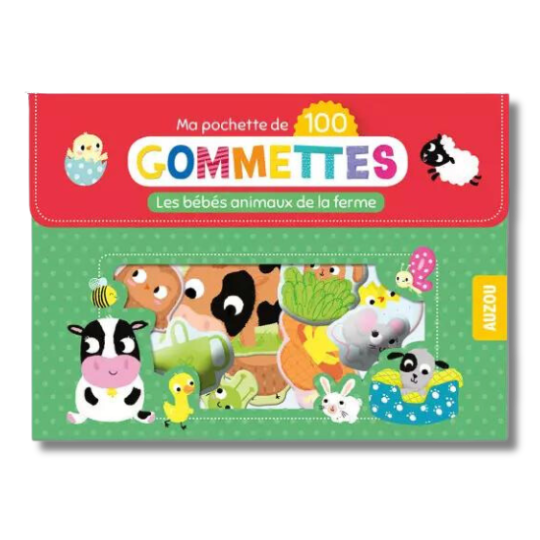 Ma pochette de 100 gommettes - Les bébés animaux de la ferme