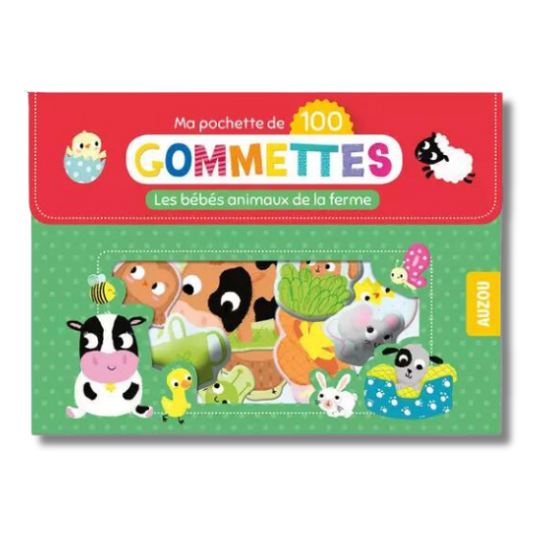 Ma pochette de 100 gommettes - Les bébés animaux de la ferme