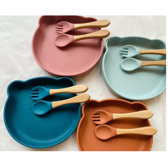 Set de repas + verre & couvert Ours - Terracotta