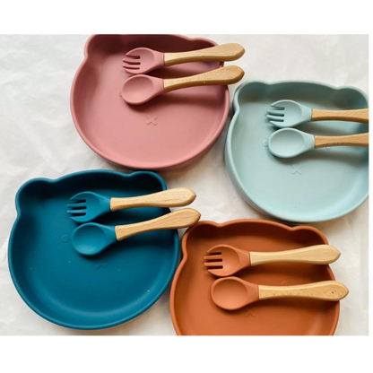 Set de repas + verre & couvert Ours - Terracotta